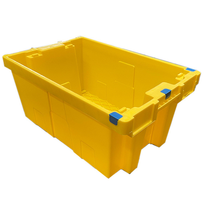 60 X 40 X 27.5cm HDPE Sarı Plastik Hareketli Kasa Yuvalanabilir Plastik Kasalar
