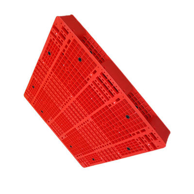 Kırmızı Plastik 48X48 PE Çift Taraflı Palet 6000Kg Statik Dört Yönlü Forklift