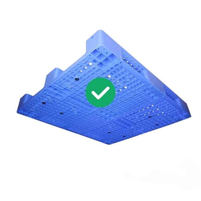 İstiflenebilir HDPE Yeniden Kullanılabilir Plastik Palet 5T Yük Mavi Gıda Sınıfı Tek Yüzlü