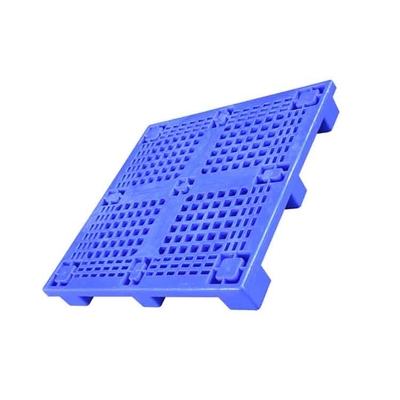 Gıda Fabrikası Düz ​​Plastik Palet 1000 X 1000 X 140 Mavi HDPE 0.6T Yük