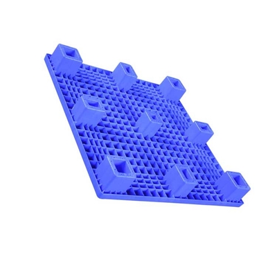 1000 X 1000 X 140 Düz Üst Plastik Paletler Yuvalanabilir Mavi HDPE 600kg Yük