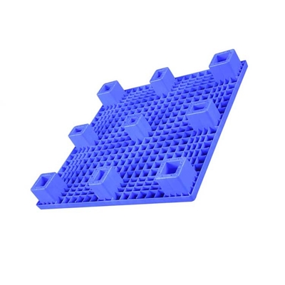 Izgara Yüzeyi Düz Plastik Palet 1000 X 1000 X 140 Mavi HDPE 600kG Gıda Fabrikası İçin Yük