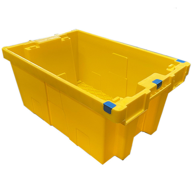 60 X 40 X 27.5cm HDPE Sarı Plastik Hareketli Kasa Yuvalanabilir Plastik Kasalar