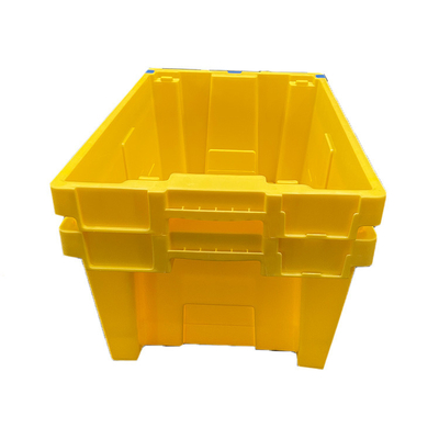 HDPE Sarı Yuvalanabilir Plastik Kasa Ağır Hizmet İstiflenebilir Hareketli Kasalar