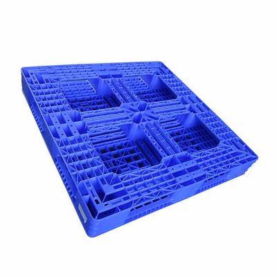 Mavi Tek Taraflı 1100 X 1100 Depo Deposu İçin Plastik Paletler HDPE