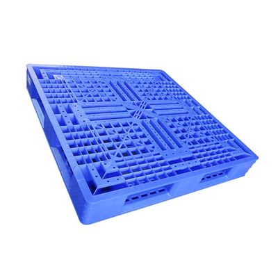 Mavi Tek Taraflı 1100 X 1100 Depo Deposu İçin Plastik Paletler HDPE