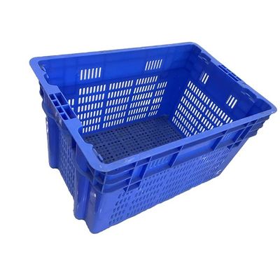 Mavi 60*40cm Meyve İstiflenebilir Saklama Kasaları 510x350 İç Ölçü