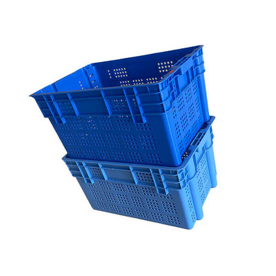 Pazar için 2Kg Mavi HDPE İstiflenebilir Deniz Ürünleri Sandığı 600x400 Ağır Hizmet