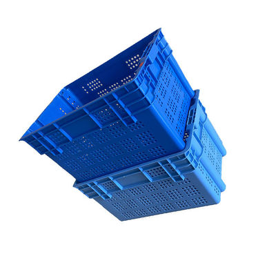 Pazar için 2Kg Mavi HDPE İstiflenebilir Deniz Ürünleri Sandığı 600x400 Ağır Hizmet