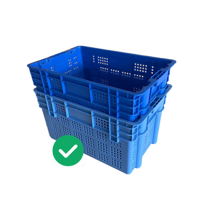 60x40 Depo Plastik Kasalar Deniz Ürünleri Dinamik Yük 50Kg İstiflenebilir