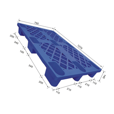 1270x750 İstiflenebilir Plastik Palet HDPE Geri Dönüşümlü 1500Kg Statik