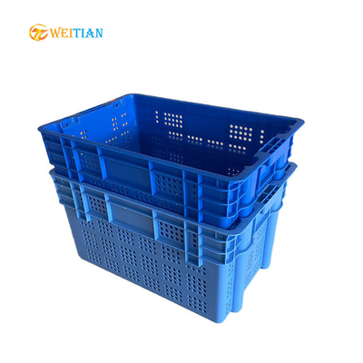 600 X 400 Plastik Hareketli Kasa %100 HDPE Mavi Gıda Sınıfı Plastik Elma Kasaları