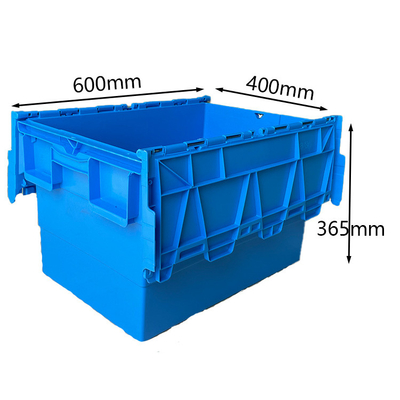 600x400x365mm Plastik Hareketli Kutu Depo Yükü 50Kg HDPE Plastik Kasalar